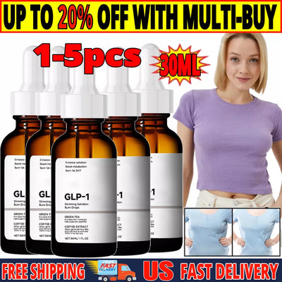 GLP-1 Weight Loss Fat Burner Drops Diet Supplement Slimming Drops 30ml 1-5X