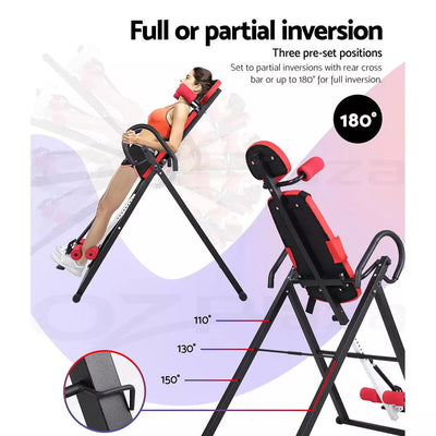 Everfit Inversion Table Tables Gravity Back Stretcher Foldable Home Fitness Gym