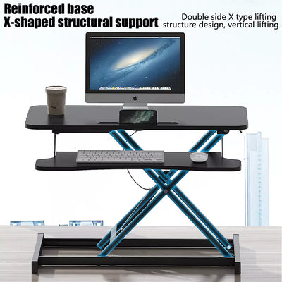 80cm Height Adjustable Standing Desk Riser Computer Laptop Stand Up Gas Spring