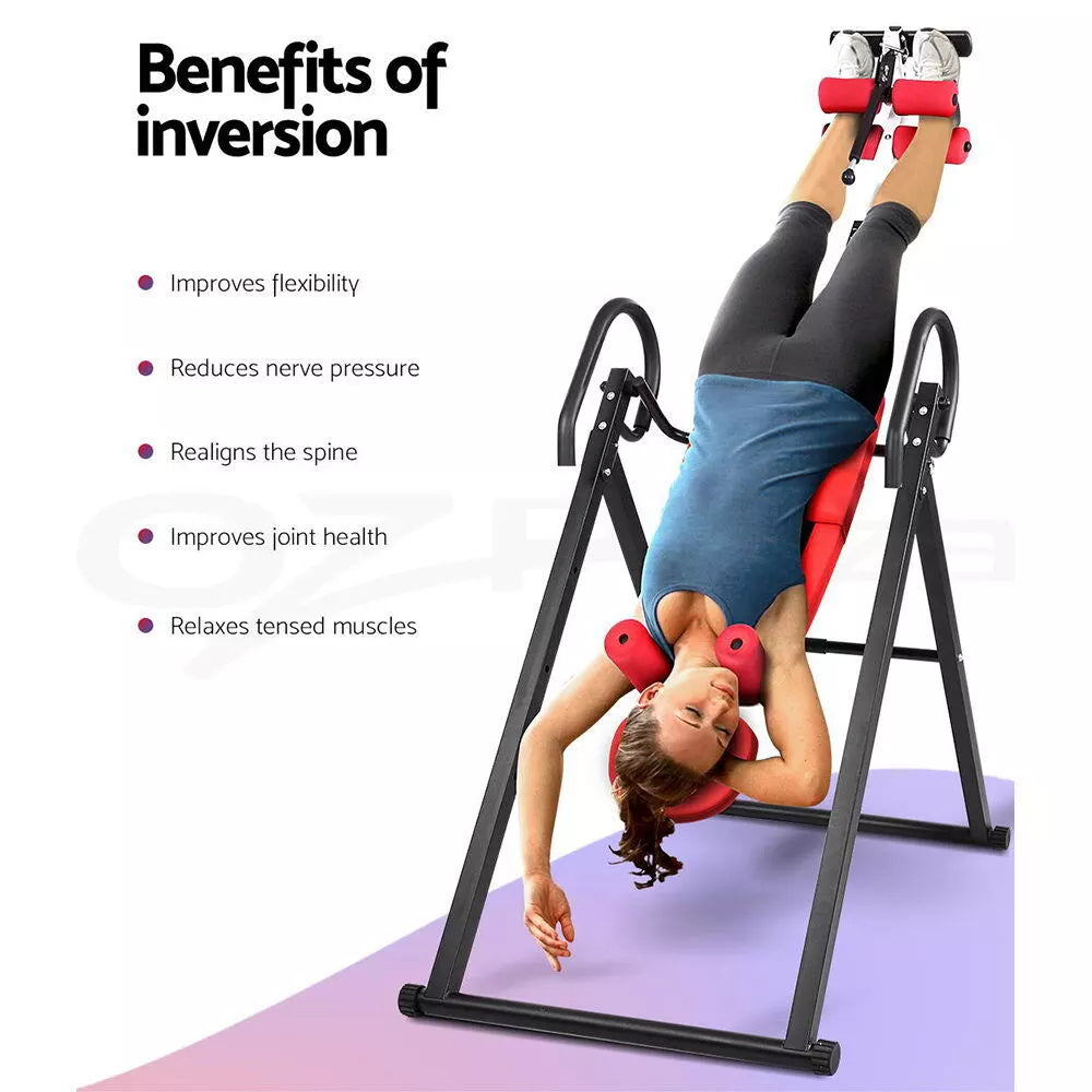 Everfit Inversion Table Tables Gravity Back Stretcher Foldable Home Fitness Gym