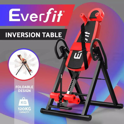 Everfit Inversion Table Tables Gravity Back Stretcher Foldable Home Fitness Gym